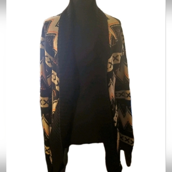 Full Tilt Cardigan Sweater Womens Small Open Oversized Aztec Bohemian - Picture 1 of 6
